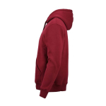 Sweatshirt unissexo com capuz em algodão orgânico 340g/m² Tulum cor bordeaux terceira vista 