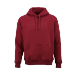 Sweatshirt unissexo com capuz em algodão orgânico 340g/m² Tulum cor bordeaux vista frontal 