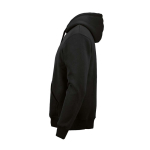 Sweatshirt unissexo com capuz em algodão orgânico 340g/m² Tulum cor preto terceira vista 