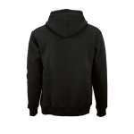 Sweatshirt unissexo com capuz em algodão orgânico 340g/m² Tulum cor preto vista traseira 