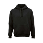 Sweatshirt unissexo com capuz em algodão orgânico 340g/m² Tulum cor preto vista frontal 