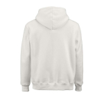 Sweatshirt unissexo com capuz em algodão orgânico 340g/m² Tulum cor branco vista traseira 