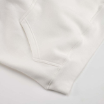 Sweatshirt unissexo com capuz em algodão orgânico 340g/m² Tulum cor branco segunda vista de detalhe 