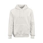 Sweatshirt unissexo com capuz em algodão orgânico 340g/m² Tulum cor branco vista frontal 