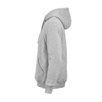 Sweatshirt unissexo com capuz em algodão orgânico 340g/m² Tulum cor cinzento mesclado terceira vista 