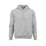Sweatshirt unissexo com capuz em algodão orgânico 340g/m² Tulum cor cinzento mesclado vista frontal 