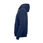Sweatshirt unissexo com capuz em algodão orgânico 340g/m² Tulum cor azul-marinho terceira vista 