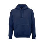 Sweatshirt unissexo com capuz em algodão orgânico 340g/m² Tulum cor azul-marinho vista frontal 