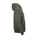 Sweatshirt unissexo com capuz em algodão orgânico 340g/m² Tulum cor verde militar segunda vista