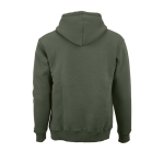 Sweatshirt unissexo com capuz em algodão orgânico 340g/m² Tulum cor verde militar vista traseira 