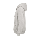Sweatshirt unissexo com capuz em algodão orgânico 340g/m² Tulum cor cinzento-claro mesclado terceira vista 