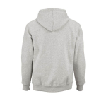 Sweatshirt unissexo com capuz em algodão orgânico 340g/m² Tulum cor cinzento-claro mesclado vista traseira 