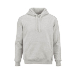 Sweatshirt unissexo com capuz em algodão orgânico 340g/m² Tulum cor cinzento-claro mesclado vista frontal 