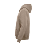 Sweatshirt unissexo com capuz em algodão orgânico 340g/m² Tulum cor castanho-claro terceira vista 
