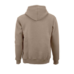 Sweatshirt unissexo com capuz em algodão orgânico 340g/m² Tulum cor castanho-claro vista traseira 