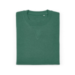 Sweatshirt unissexo de algodão orgânico com felpa francesa 300 g/m² Capri cor verde-escuro segunda vista frontal 