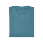 Sweatshirt unissexo de algodão orgânico com felpa francesa 300 g/m² Capri cor azul petróleo segunda vista frontal 