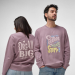 Sweatshirt unissexo de algodão orgânico com felpa francesa 300 g/m² Capri cor lilás segunda vista ambiente
