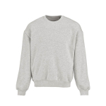Sweatshirt unissexo oversize em algodão orgânico 340 g/m² Whitehaven cor cinzento-claro mesclado vista frontal 