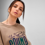 Sweatshirt unissexo oversize em algodão orgânico 340 g/m² Whitehaven cor castanho-claro quinta vista 