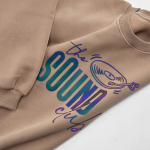 Sweatshirt unissexo oversize em algodão orgânico 340 g/m² Whitehaven cor castanho-claro vista de detalhe 