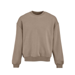 Sweatshirt unissexo oversize em algodão orgânico 340 g/m² Whitehaven cor castanho-claro vista frontal 