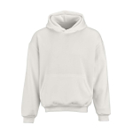 Sweatshirt capuz oversize 340 g/m² em algodão e poliéster reciclado Ericeira cor branco vista frontal 