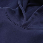 Sweatshirt capuz oversize 340 g/m² em algodão e poliéster reciclado Ericeira cor azul-marinho vista de detalhe 