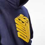 Sweatshirt capuz oversize 340 g/m² em algodão e poliéster reciclado Ericeira cor azul-marinho
