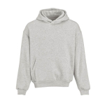 Sweatshirt capuz oversize 340 g/m² em algodão e poliéster reciclado Ericeira cor cinzento-claro mesclado vista frontal 