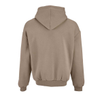 Sweatshirt capuz oversize 340 g/m² em algodão e poliéster reciclado Ericeira cor castanho-claro vista traseira 