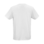 T-shirt unissexo em algodão orgânico corte regular 165g/m² Copacabana cor branco vista traseira 
