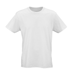 T-shirt unissexo em algodão orgânico corte regular 165g/m² Copacabana cor branco vista frontal 