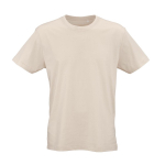 T-shirt unissexo em algodão orgânico corte regular 165g/m² Copacabana cor bege vista frontal 