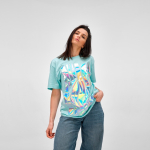 T-shirt unissexo em algodão orgânico corte regular 165g/m² Copacabana cor verde-claro segunda vista ambiente