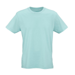 T-shirt unissexo em algodão orgânico corte regular 165g/m² Copacabana cor verde-claro vista frontal 