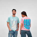 T-shirt unissexo em algodão orgânico corte regular 165g/m² Copacabana cor verde-claro quinta vista 