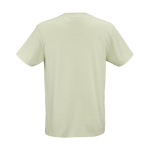 T-shirt unissexo em algodão orgânico corte regular 165g/m² Copacabana cor verde pastel vista traseira 