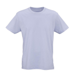T-shirt unissexo em algodão orgânico corte regular 165g/m² Copacabana cor azul pastel vista frontal 