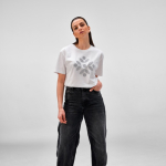 T-shirt de senhora em algodão orgânico ring-spun 165 g/m² Copacabana cor branco