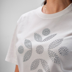 T-shirt de senhora em algodão orgânico ring-spun 165 g/m² Copacabana cor branco terceira vista ambiente