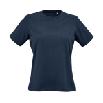 T-shirt de senhora em algodão orgânico ring-spun 165 g/m² Copacabana cor azul-marinho vista frontal 