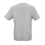 T-shirt unissexo de algodão orgânico em malha canelada 180 g/m² Maya cor cinzento mesclado vista traseira 
