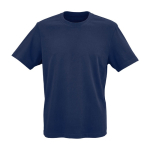 T-shirt unissexo de algodão orgânico em malha canelada 180 g/m² Maya cor azul-marinho vista frontal 