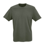 T-shirt unissexo de algodão orgânico em malha canelada 180 g/m² Maya cor verde militar vista frontal 