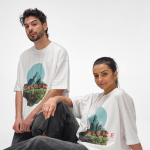 T-shirt unissexo em algodão orgânico, corte oversize 240 g/m² Paloma cor branco terceira vista ambiente