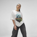 T-shirt unissexo em algodão orgânico, corte oversize 240 g/m² Paloma cor branco sexta vista 