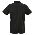 Polo unissexo de algodão orgânico de manga curta 160 g/m² Ipanema cor preto vista traseira 