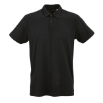 Polo unissexo de algodão orgânico de manga curta 160 g/m² Ipanema cor preto vista frontal 