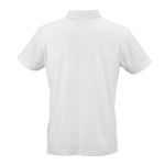 Polo unissexo de algodão orgânico de manga curta 160 g/m² Ipanema cor branco vista traseira 